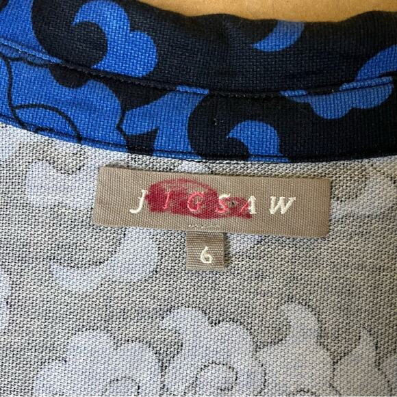 Jigsaw Blue Filagree Button Down Flare Dress - Picture 7 of 8